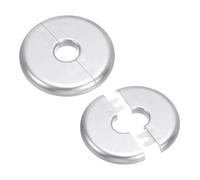PATIKIL Flangia Divisa a Parete, 16,5mm Copriforo con Piastra Autoadesiva Rotonda ABS Copri Tubi Termosifoni Copertura per Decorazione Rubinetto Tubo Acqua Bagno Cucina, 2 Pezzi, Argento