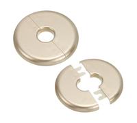 PATIKIL Flangia Divisa a Parete, 16,5mm Copriforo con Piastra Autoadesiva Rotonda in ABS Copri Tubi Termosifoni Copertura per Decorazione Rubinetto Tubo Acqua Bagno Cucina, 2 Pezzi, Oro