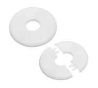 PATIKIL Flangia Divisa a Parete, 23,5mm Copriforo con Piastra Autoadesiva Rotonda in ABS Copri Tubi Termosifoni Copertura per Decorazione Rubinetto Tubo Acqua Bagno Cucina, 2 Pezzi, Bianco