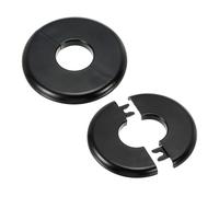 PATIKIL Flangia Divisa a Parete, 28mm Copriforo con Piastra Autoadesiva Rotonda in ABS Copri Tubi Termosifoni Copertura per Decorazione Rubinetto Tubo Acqua Bagno Cucina, 2 Pezzi, Nero