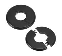 PATIKIL Flangia Divisa a Parete, 34,5mm Copriforo con Piastra Autoadesiva Rotonda in ABS Copri Tubi Termosifoni Copertura per Decorazione Rubinetto Tubo Acqua Bagno Cucina, 2 Pezzi, Nero