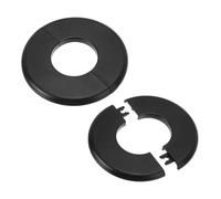 PATIKIL Flangia Divisa a Parete, 44mm Copriforo con Piastra Autoadesiva Rotonda in ABS Copri Tubi Termosifoni Copertura per Decorazione Rubinetto Tubo Acqua Bagno Cucina, 2 Pezzi, Nero