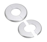 PATIKIL Flangia Divisa a Parete, 44mm Copriforo con Piastra Autoadesiva Rotonda in ABS Copri Tubi Termosifoni Copertura per Decorazione Rubinetto Tubo Acqua Bagno Cucina, 2 Pezzi, Argento
