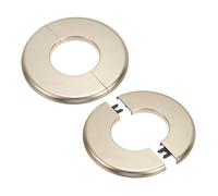 PATIKIL Flangia Divisa a Parete, 51mm Copriforo con Piastra Autoadesiva Rotonda in ABS Copri Tubi Termosifoni Copertura per Decorazione Rubinetto Tubo Acqua Bagno Cucina, 2 Pezzi, Oro