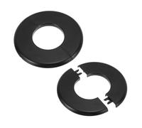 PATIKIL Flangia Divisa a Parete, 51mm Copriforo con Piastra Autoadesiva Rotonda in ABS Copri Tubi Termosifoni Copertura per Decorazione Rubinetto Tubo Acqua Bagno Cucina, 2 Pezzi, Nero