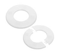 PATIKIL Flangia Divisa a Parete, 64mm Copriforo con Piastra Autoadesiva Rotonda in ABS Copri Tubi Termosifoni Copertura per Decorazione Rubinetto Tubo Acqua Bagno Cucina, 2 Pezzi, Bianco