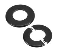 PATIKIL Flangia Divisa a Parete, 64mm Copriforo con Piastra Autoadesiva Rotonda in ABS Copri Tubi Termosifoni Copertura per Decorazione Rubinetto Tubo Acqua Bagno Cucina, 2 Pezzi, Nero