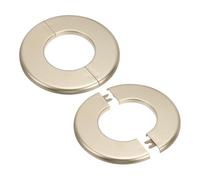 PATIKIL Flangia Divisa a Parete, 64mm Copriforo con Piastra Autoadesiva Rotonda in ABS Copri Tubi Termosifoni Copertura per Decorazione Rubinetto Tubo Acqua Bagno Cucina, 2 Pezzi, Oro