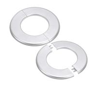 PATIKIL Flangia Divisa a Parete, 78mm Copriforo con Piastra Autoadesiva Rotonda in ABS Copri Tubi Termosifoni Copertura per Decorazione Rubinetto Tubo Acqua Bagno Cucina, 2 Pezzi, Argento