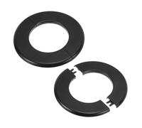 PATIKIL Flangia Divisa a Parete, 78mm Copriforo con Piastra Autoadesiva Rotonda in ABS Copri Tubi Termosifoni Copertura per Decorazione Rubinetto Tubo Acqua Bagno Cucina, 2 Pezzi, Nero