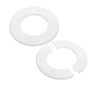 PATIKIL Flangia Divisa a Parete, 78mm Copriforo con Piastra Autoadesiva Rotonda in ABS Copri Tubi Termosifoni Copertura per Decorazione Rubinetto Tubo Acqua Bagno Cucina, 2 Pezzi, Bianco