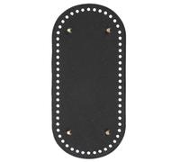 PATIKIL Fondo per Borse Pelle Pu 9.8x4.7 Pollici, Base Ovale Tappetino Fondo per Borsa Uncinetto con Fori e Chiodi, per Borse Fai da Te, Borse a Tracolla, Borsette, Nero