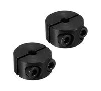 PATIKIL Foro 3mm Collare Albero Morsetto Doppia Divisione 16mm OD 9mm Spessore 2pz 45#Collare Bloccaggio Acciaio al Carbonio Stile Morsetto con Vite Fissaggio per Industria Meccanici Nero
