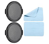 PATIKIL Fotocamera Obiettivo Cappuccio, 2pz Lati Spillo Fronte Obiettivo Coperchio con Microfibra Pulizia Panno per 62mm Filo Universale Obiettivi DSLR