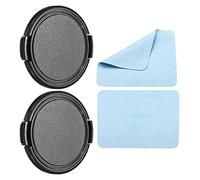 PATIKIL Fotocamera Obiettivo Cappuccio, 2pz Lati Spillo Fronte Obiettivo Coperchio con Microfibra Pulizia Panno per 58mm Filo Universale Obiettivi DSLR