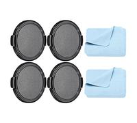 PATIKIL Fotocamera Obiettivo Cappuccio, 4pz Lati Spillo Frontale Obiettivo Coperchio con Microfibra Pulizia Panno per 62mm Filo Universale Obiettivi DSLR