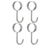 PATIKIL Ganci per asta da armadio da 3,2 cm, 4 pezzi, in acciaio inox, regolabili, tipo J, per tubi da armadio, adatti per aste da 32 mm di diametro, per vestiti, cucina, officina all'aperto