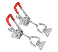 PATIKIL Gancio A Scatto A Pressione Stile 4003, 2 Pezzi Ganci A Pressione Regolabili In Acciaio Inox Gancio A Scatto A Sgancio Rapido Per Fumatori Con Foro Di Blocco Portata 661Lbs,Argento