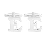 PATIKIL Gemelli Da Polso Con Iniziale, Lettera E Dell'Alfabeto Classica In Rame Gemelli Da Polso 26 Lettere Da A A Z Con Scatola Per Uomo Padre Marito Regalo Per Matrimoni, Colore Argento