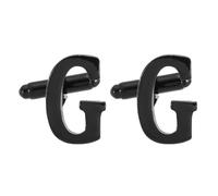 PATIKIL Gemelli Da Polso Iniziali, Classico Alfabeto Lettera G Gemelli Da Polso Uomo 26 Lettere A-Z Con Scatola Regalo Per Uomo Padre Marito Matrimoni Regalo Compleanni Aziendali, Nero