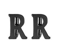 PATIKIL Gemelli Da Polso Iniziali, Lettera Classica Dell'Alfabeto R Gemelli Da Polso Uomo 26 Lettere A-Z Con Scatola Regalo Per Uomo Padre Marito Matrimonio, Nero