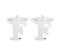 PATIKIL Gemelli Da Polso Iniziali, Lettera F Classica In Rame Gemelli Uomo 26 Lettere A-Z Con Scatola Per Uomo Padre Marito Regalo Matrimonio Compleanno Business Party, Colore Argento