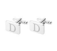 PATIKIL Gemelli Da Polso Uomini, Gemelli Personalizzati Con Lettera D Alfabeto Classico In Rame Con Scatola 26 Lettere A-Z Per Padre Marito Matrimoni Regalo Business, Tonalità Argento