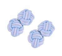 PATIKIL Gemelli In Seta A Nodo, Gemelli Elastici In Tessuto Per Camicia, Accessori Eleganti A Nodo Intrecciato Per Uomo, Donna, Business, Regalo, Matrimonio, Blu Chiaro-Bianco