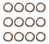 PATIKIL Ghirlanda di Vimini da 4 Pollici, 12 Pz di Ghirlanda di Rami di Vite Naturale da 4 Pollici per zioni Appese a Porte e Finestre, Marrone