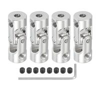 PATIKIL Giunto Universale Rotabile Albero Di Sterzo Diametro Interno Da 2mm A 3mm, 4 Pezzi Giunto A Croce Connettore Accessori Con Viti M4 Per Modelli Di Robot Motori
