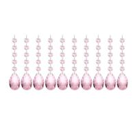 PATIKIL Gocce Cristallo a Forma Lacrima per Lampadari, 10Pz 145mm Lunghezza 38mm Pendenti per Lampadari Parti Prismi Ornamenti Pendenti per Arti e Mestieri Fai da Te, Rosa
