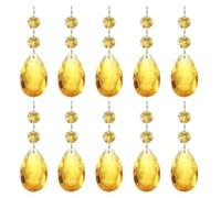 PATIKIL Gocce Cristallo a Forma Lacrima per Lampadari, 10Pz 85mm Lunghezza 38mm Pendenti per Lampadari Parti Prismi Ornamenti Pendenti per Arti e Mestieri Fai da Te, Tonalità Oro