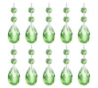 PATIKIL Gocce Cristallo a Forma Lacrima per Lampadari, 10Pz 85mm Lunghezza 38mm Pendenti per Lampadari Parti Prismi Ornamenti Pendenti per Arti e Mestieri Fai da Te, Verde Chiaro
