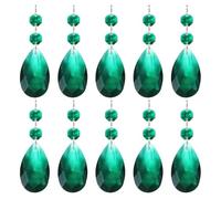 PATIKIL Gocce Cristallo a Forma Lacrima per Lampadari, 10Pz 85mm Lunghezza 38mm Pendenti per Lampadari Parti Prismi Ornamenti Pendenti per Arti e Mestieri Fai da Te, Verde Scuro