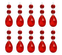 PATIKIL Gocce Cristallo a Forma Lacrima per Lampadari, 10Pz 85mm Lunghezza 38mm Pendenti per Lampadari Parti Prismi Ornamenti Pendenti per Arti e Mestieri Fai da Te, Rosso