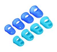 PATIKIL Gomma Dita Punte 16pz Silicone Pollice Polpastrelli Protezione Copritastiera Ditale per Chitarra Suonare Ufficio Contare Cucire Blu Cielo Blu 4 Dimensione