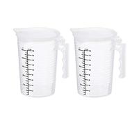 PATIKIL Graduato Bicchiere, 2pz 500ml PP Plastica Liquido Misurino Bicchiere Doppia Lato Nero Graduazioni con Maniglia Coperchio e Beccuccio per Laboratorio Cucina Casa