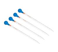 PATIKIL Graduato Contagocce Pipette Kit, 4pz 10ml Borosilicato Vetro Pipette con Gomma Cappuccio per Trasferimento Liquido per Laboratorio, Chimica, Trasparente
