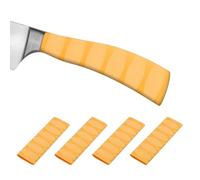 PATIKIL Guaina Termorestringente per Coltello Taglio 30x124mm, 4 Pezzi Manico Manicotti Antiscivolo per Taglierina Cuoco per Coltelli Cucina, Giallo Modello Ovale