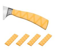 PATIKIL Guaina Termorestringente per Coltello Taglio 30x124mm, 4 Pezzi Manico Manicotti Antiscivolo per Taglierina Cuoco per Coltelli Cucina, Giallo x Modello
