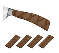 PATIKIL Guaina Termorestringente per Coltello Taglio 30x124mm, 4 Pezzi Manico Manicotti Antiscivolo per Taglierina Cuoco per Coltelli Cucina, Marrone x Modello