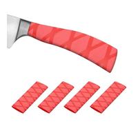 PATIKIL Guaina Termorestringente per Coltello Taglio 30x124mm, 4 Pezzi Manico Manicotti Antiscivolo per Taglierina Cuoco per Coltelli Cucina, Rosso x Modello