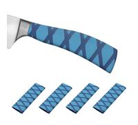 PATIKIL Guaina Termorestringente per Coltello Taglio 30x124mm, 4 Pezzi Manico Manicotti Antiscivolo per Taglierina Cuoco per Coltelli Cucina, Blu x Modello