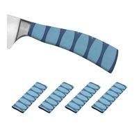 PATIKIL Guaina Termorestringente per Coltello Taglio 30x124mm, 4 Pezzi Manico Manicotti Antiscivolo per Taglierina Cuoco per Coltelli Cucina, Blu Modello Ovale