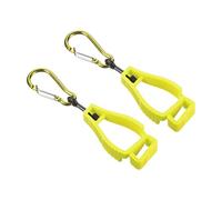 PATIKIL Guanto Protezione, 2pz Guanti Afferra Cattura Evita Perdita Gancio Clips Supporto Caschetto Appeso per Costruzioni Laboratorio, Giallo