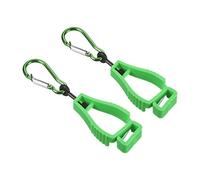 PATIKIL Guanto Protezione, 2pz Guanti Afferra Cattura Evita Perdita Gancio Clips Supporto Caschetto Appeso per Costruzioni Laboratorio, Verde