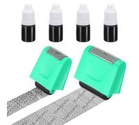 PATIKIL Identity Theft Protection Roller Stamp, 2Pcs 0.7/1.7" Timbro A Rullo Per Privacy ID Timbro Polizia Per Sicurezza ID Indirizzo Con 4 Ricariche, Verde