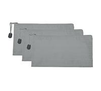 PATIKIL Impermeabile Cerniera File Borse 3pz A6 Documenti Supporti Matita Astuccio per Ufficio Grigio