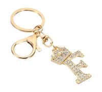 PATIKIL Initial Portachiavi con Letteraa Iniziale, Lettera F Ciondolo Design Crown con Diamanti di Cristallo Ciondoli Decorativi Alfabeto per Borsa Zaino Fai Da Te, Tono Oro