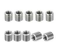 PATIKIL Inserti Filettati Adattatori Riduzione Dado, 10pz M12*1,75 Maschio a M8*1,25 Femmina Riparazione Inserto Dado Vite Inserto Filettato Autofilettante Acciaio Inossidabile 12mm